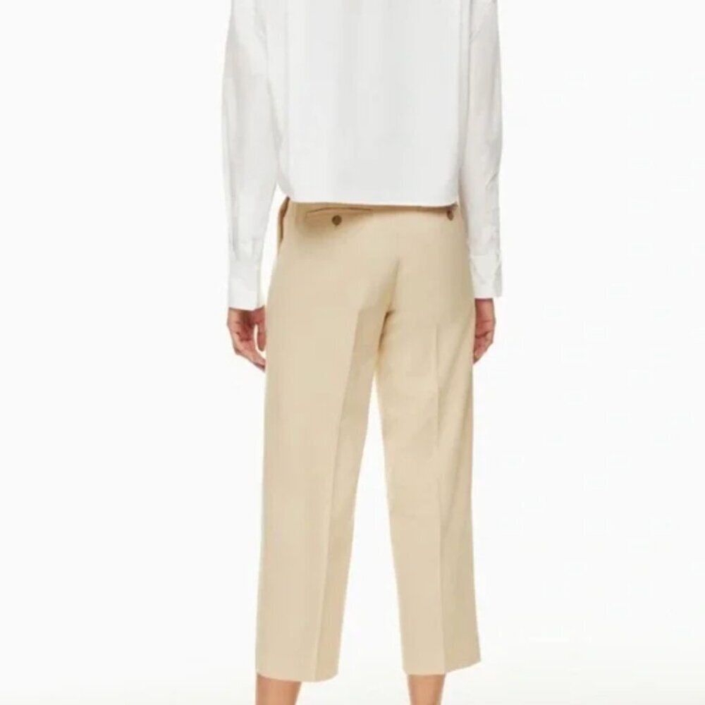 Aritzia Babaton Cropped Agency Pant City Wool Light Beige Size 0 - Picture 2 of 7